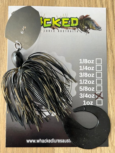 3/4oz CHATTERBAIT ~ CAMMO BLACK ~ Grub Trailer