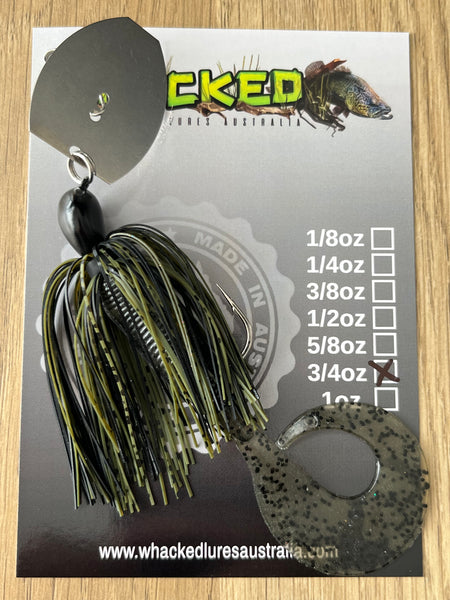 3/4oz CHATTERBAIT ~ NATURAL GREEN ~ Grub Trailer