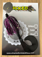 1oz CHATTERBAIT ~ PLUM BLACK ~ 8" Grub Trailer + Stinger