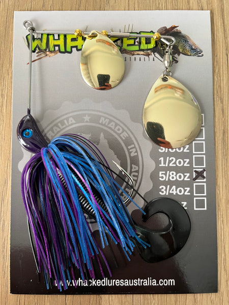 5/8oz Spinnerbait ~ BRUISER ~ Grub Trailer (Gold Blades)