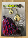 1/2oz Spinnerbait ~ EVIL PURPLE ~ Grub Trailer (Gold Blades)