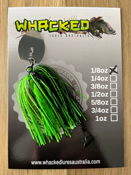 1/8oz Chatterbait ~ GOBLIN GREEN ~ Paddle Worm Trailer