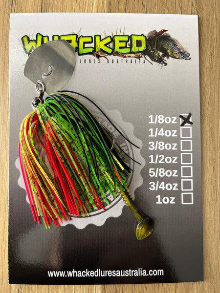 1/8oz Chatterbait ~ REDFIN GREEN ~ Paddle Worm Trailer