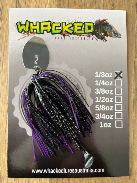 1/8oz Chatterbait ~ PHANTOM PURPLE ~ Paddle Worm Trailer