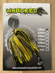 1/8oz Chatterbait ~ BLACK & YELLOW ~ Paddle Worm Trailer