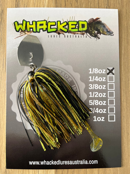 1/8oz Chatterbait ~ GREMLIN GREEN ~ Paddle Worm Trailer