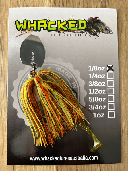 1/8oz Chatterbait ~ NATURAL CITRUS ~ Paddle Worm Trailer