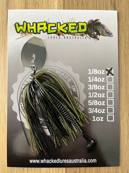 1/8oz Chatterbait ~ NATURAL GREEN ~ Paddle Worm Trailer