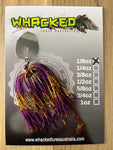 1/8oz Chatterbait ~ PURPLE PUMPKIN ~ Paddle Worm Trailer