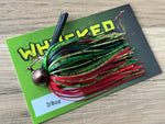 3/8oz WHACKED FOOTBALL JIG - REDFIN GREEN