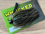 1/4oz WHACKED FOOTBALL JIG - GREEN GUPPY