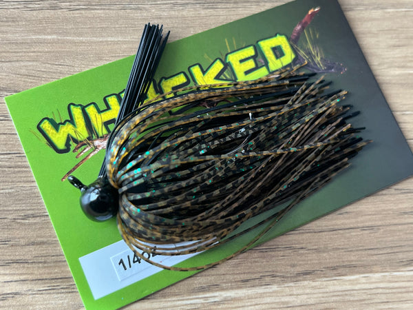 1/4oz WHACKED FOOTBALL JIG - GREEN GUPPY