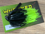 1/4oz WHACKED BRUSH HEAD JIG ~ FLURO DIP BLACK