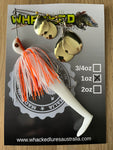 1oz Quad Spin Spinnerbait ~ ORANGE ICE ~ Paddle Tail Trailer + Stinger Hook (Gold Blades)