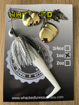 1oz Quad Spin Spinnerbait ~ BONY BREAM ~ Paddle Tail Trailer + Stinger Hook (Gold Blades)