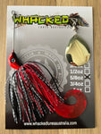 5/8oz Single Blade Spinnerbait ~ PHANTOM RED ~ Grub Trailer (Gold Blade)