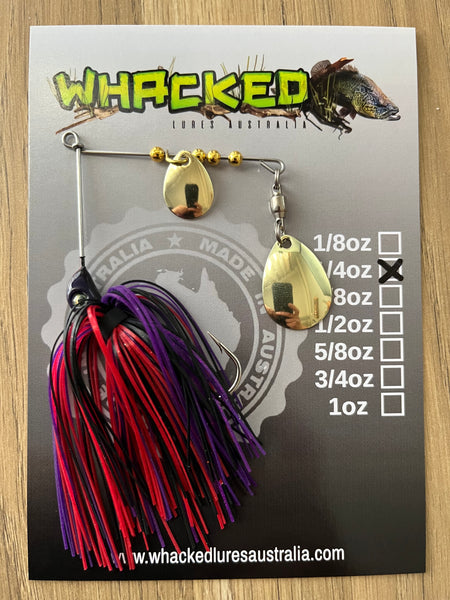 1/4oz Spinnerbait ~ EVIL PURPLE (Gold Blades)
