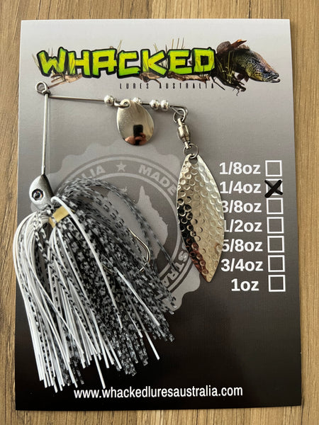 1/4oz Spinnerbait ~ BONY BREAM (Hammered Silver Willow Blade)