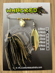 1/4oz Spinnerbait ~ BLACK & GOLD (Gold Willow Blade)