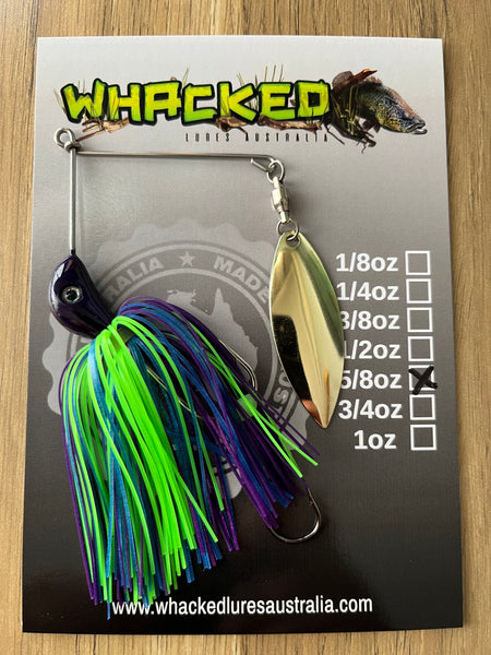 5/8oz Compact Single Willow Blade Spinnerbait ~ JUNE BUG ~ Stinger Hook