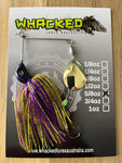 5/8oz Compact Single Blade Spinnerbait ~ WASABI PURPLE ~ Stinger Hook