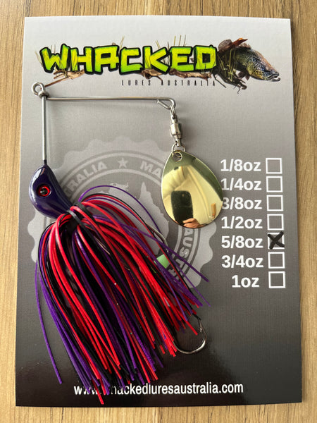 5/8oz Compact Single Blade Spinnerbait ~ EVIL PURPLE ~ Stinger Hook