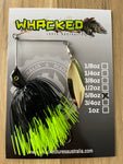 5/8oz Compact Single Willow Blade Spinnerbait ~ FLURO DIP BLACK ~ Stinger Hook