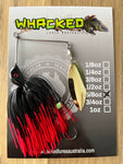 5/8oz Compact Single Willow Blade Spinnerbait ~ FIRETIP RED ~ Stinger Hook