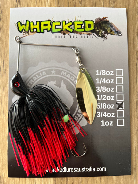 5/8oz Compact Single Willow Blade Spinnerbait ~ FIRETIP RED ~ Stinger Hook