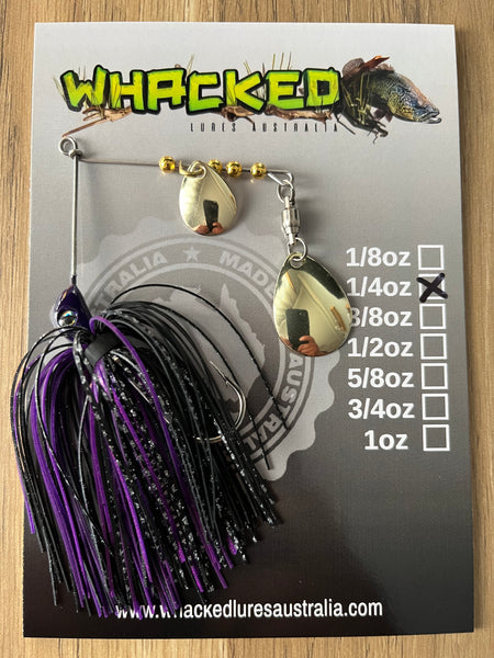 1/4oz Spinnerbait ~ PHANTOM PURPLE (Gold Blades)