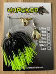 1/4oz Spinnerbait ~ FLURO DIP BLACK (Gold Blades)