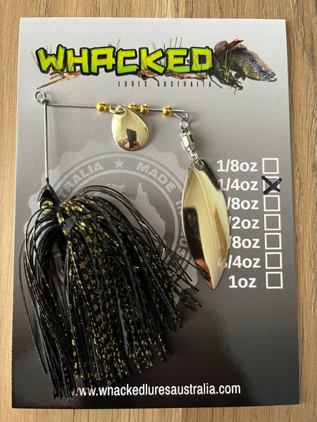 1/4oz Spinnerbait ~ GOLD BASS (Gold Willow Blade)