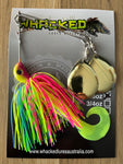 5/8oz Twin Spin Spinnerbait ~ FLURO POP ~ Grub Trailer (Gold Blades)