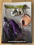 5/8oz Quad Spin Spinnerbait ~ PHANTOM PURPLE ~ Grub Trailer (Mixed Blades)