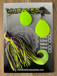 5/8oz Spinnerbait ~ BAHAMA ~ Grub Trailer (Coloured Blades)