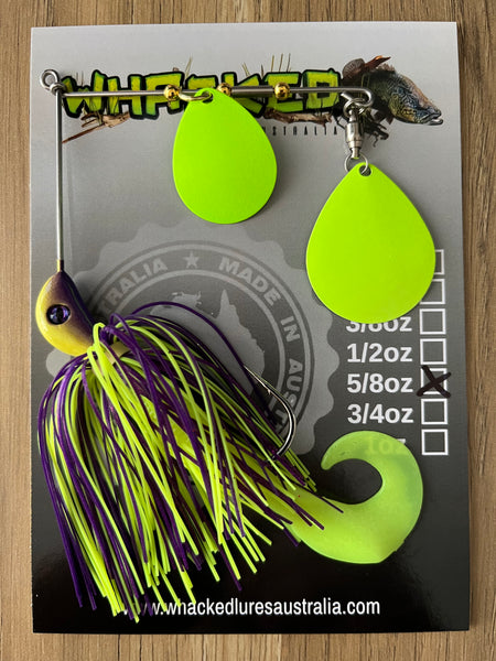 5/8oz Spinnerbait ~ BAHAMA ~ Grub Trailer (Coloured Blades)