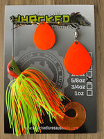 5/8oz Spinnerbait ~ CITRUS ~ Grub Trailer (Coloured Blades)