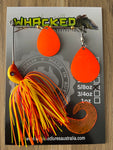 5/8oz Spinnerbait ~ SUNRISE ORANGE ~ Grub Trailer (Coloured Blades)