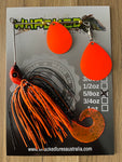 5/8oz Spinnerbait ~ VOLCANO ~ Grub Trailer (Coloured Blades)