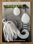 5/8oz Spinnerbait ~ WHITE ~ Grub Trailer (Coloured Blades)