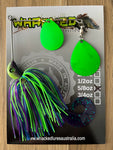5/8oz Spinnerbait ~ JUNE BUG ~ Grub Trailer (Coloured Blades)