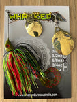 5/8oz 'Invader' Blade Spinnerbait ~ REDFIN GREEN ~ Grub Trailer