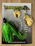 5/8oz 'Invader' Blade Spinnerbait ~ GOBLIN GREEN ~ Grub Trailer