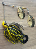 5/8oz 'Invader' Blade Spinnerbait ~ BLACK & YELLOW ~ Grub Trailer