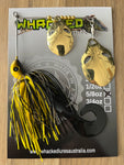 5/8oz 'Invader' Blade Spinnerbait ~ BLACK & YELLOW ~ Grub Trailer