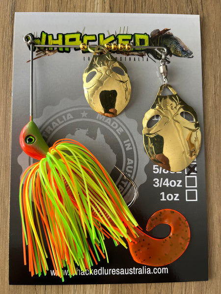 5/8oz 'Invader' Blade Spinnerbait ~ CITRUS ~ Grub Trailer