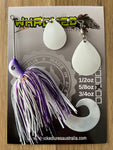 5/8oz Spinnerbait ~ REGAL WHITE ~ Grub Trailer (Coloured Blades)