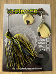 5/8oz Spinnerbait ~ GREMLIN GREEN ~ Grub Trailer (Gold Blades)