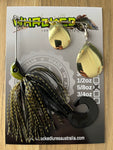 5/8oz Spinnerbait ~ GUPPY GREEN ~ Grub Trailer (Gold Blades)