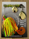 5/8oz Spinnerbait ~ CITRUS ~ Grub Trailer (Gold Blades)